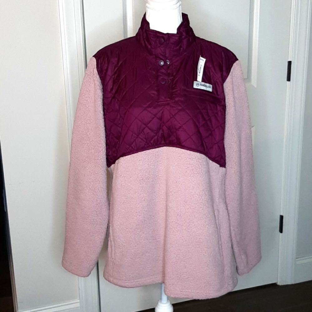 Magellan Outdoors Purple Fleece Pull Over